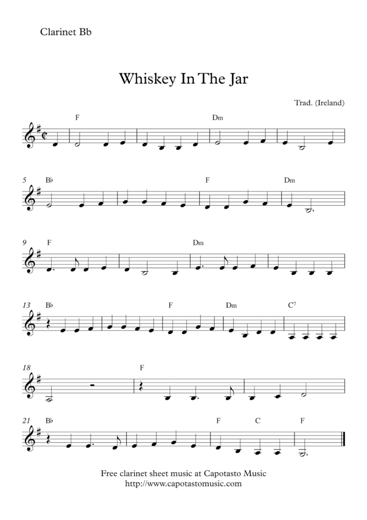 Free Easy Clarinet Sheet Music Alouette Free Printable Clarinet 