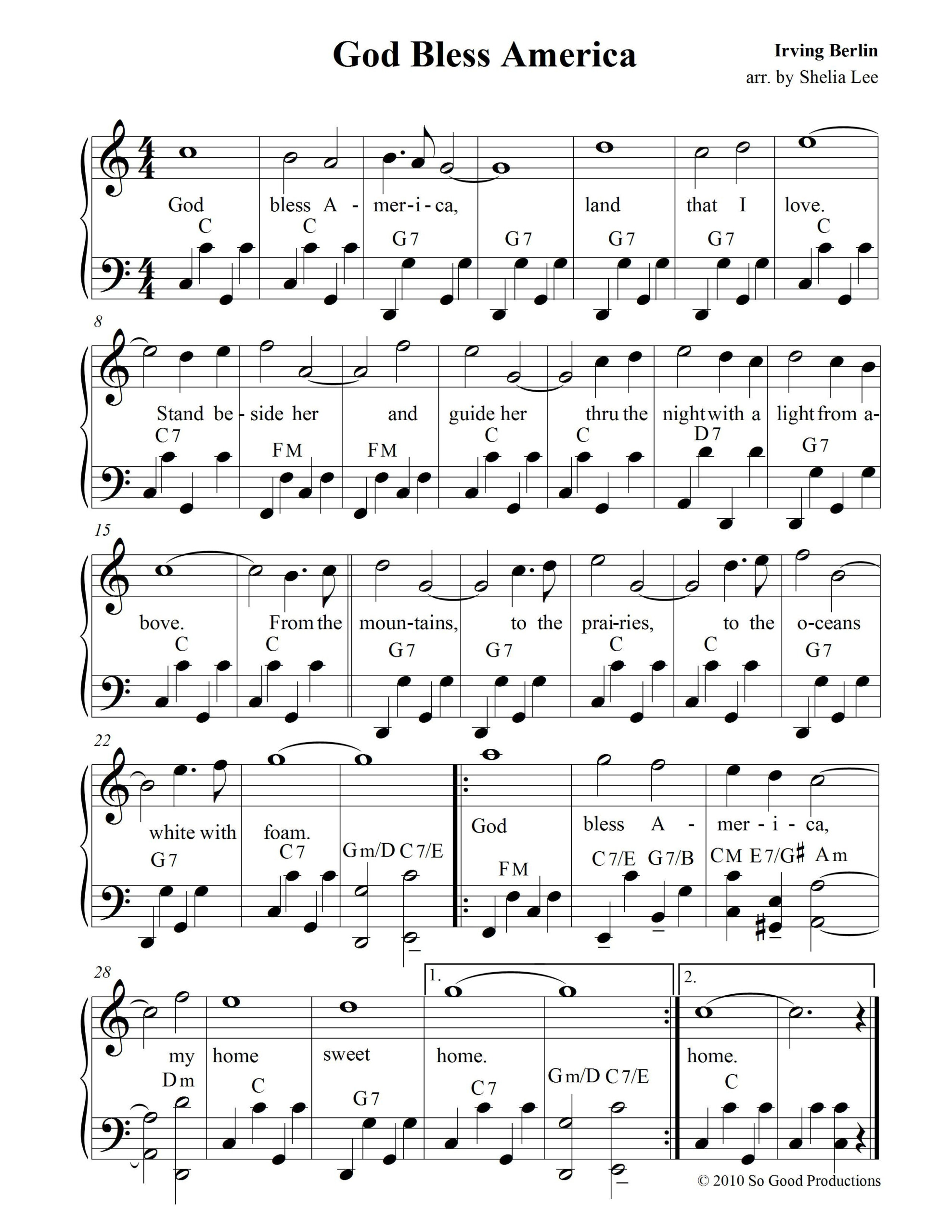 God Bless America Sheet Music Free Pdf Google Search Hymn Music