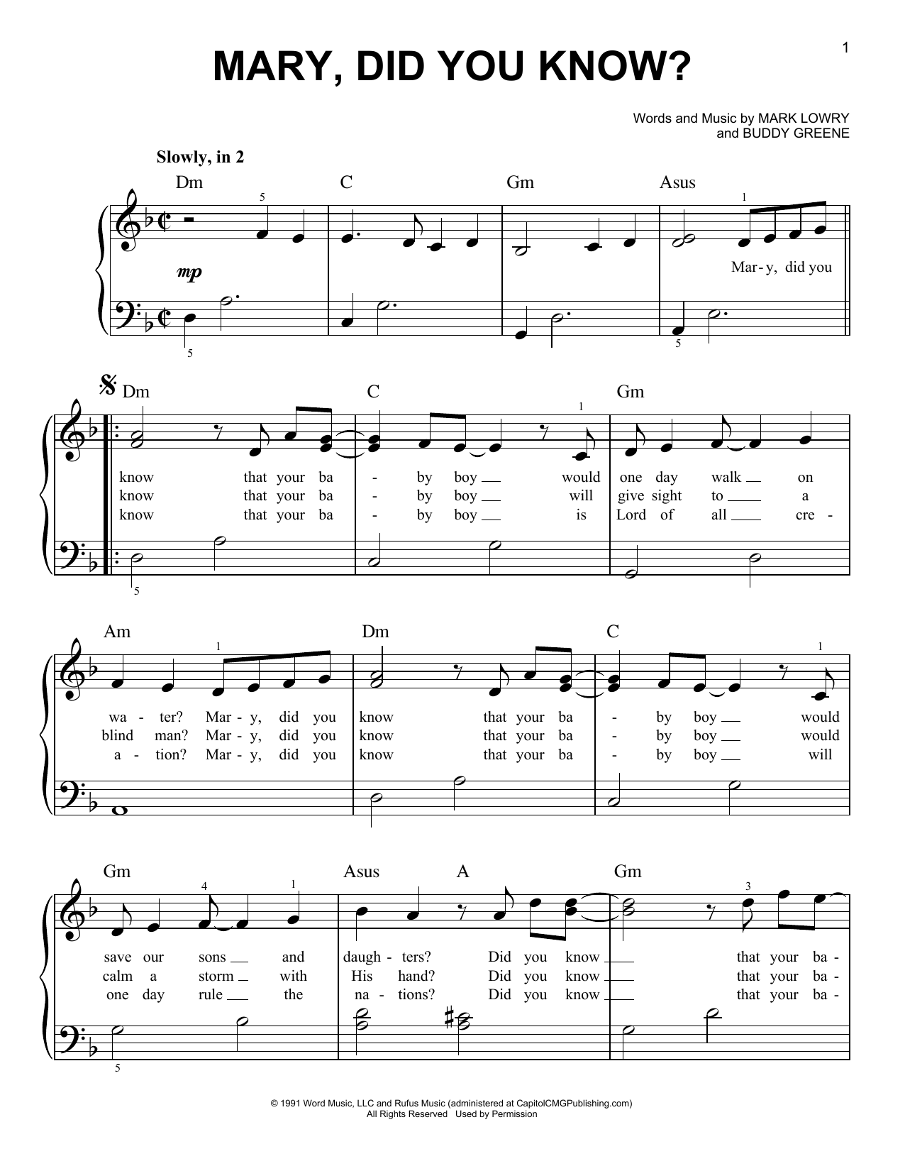 Mary Did You Know Sheet Music Direct Mary Did You Know Sheet Music Direct