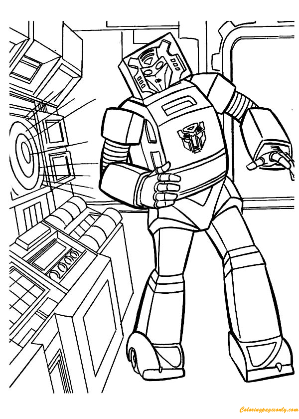 Transformers Bumblebee Listening To Music Coloring Pages Transformers 