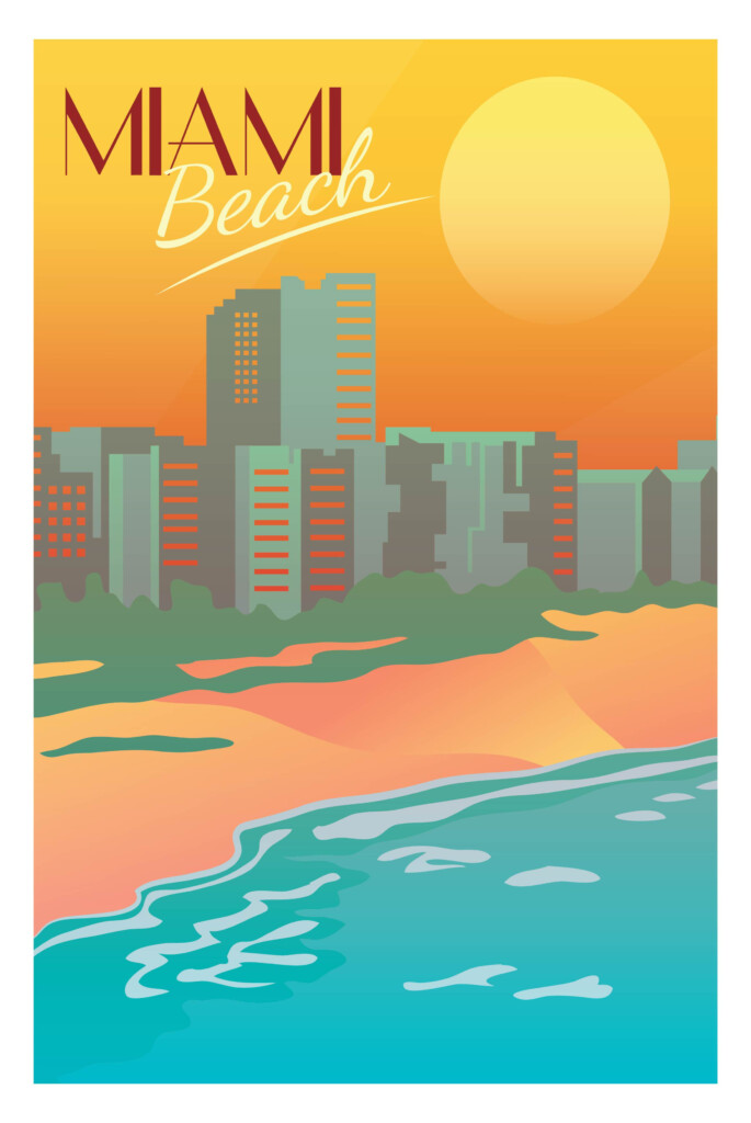 EzPosterPrints Retro World Famous City Posters Decorative Vintage 