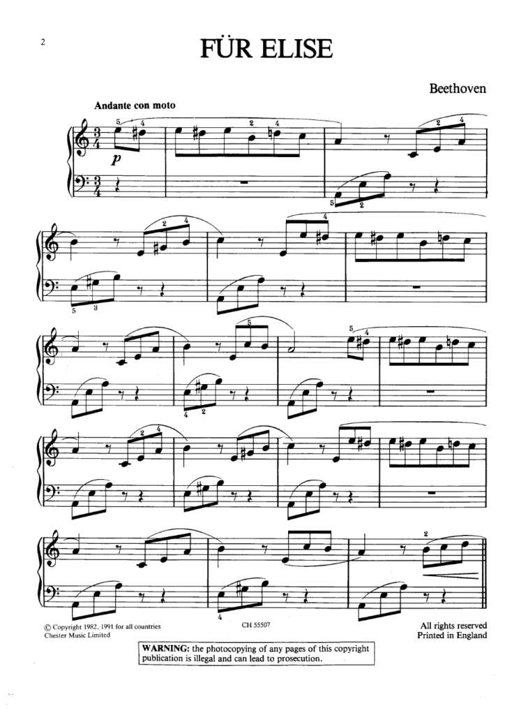 Fur Elise By Beethoven J W Pepper Sheet Music