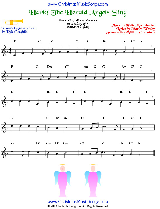 Hark The Herald Angels Sing For Trumpet Free Sheet Music