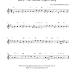 Hark The Herald Angels Sing Free Christmas Tenor Saxophone Sheet Music