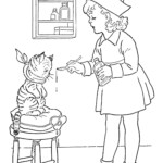 Kids Vintage Printable Coloring Page Lil Nurse The Graphics Fairy